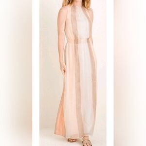 Chico Watercolor Striped Maxi Dress Size: 8US Beautiful Light